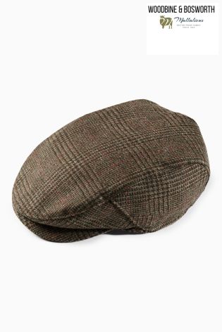 Brown Made In England Prince Of Wales Brown Check Flat Cap